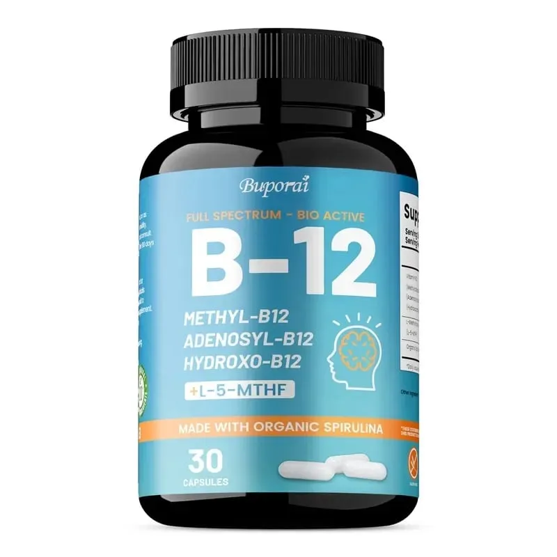 Vitamin B12 - Supports Energy Metabolism Nervous System Cell Health Heart Immunity and Red Blood Cell Formation
