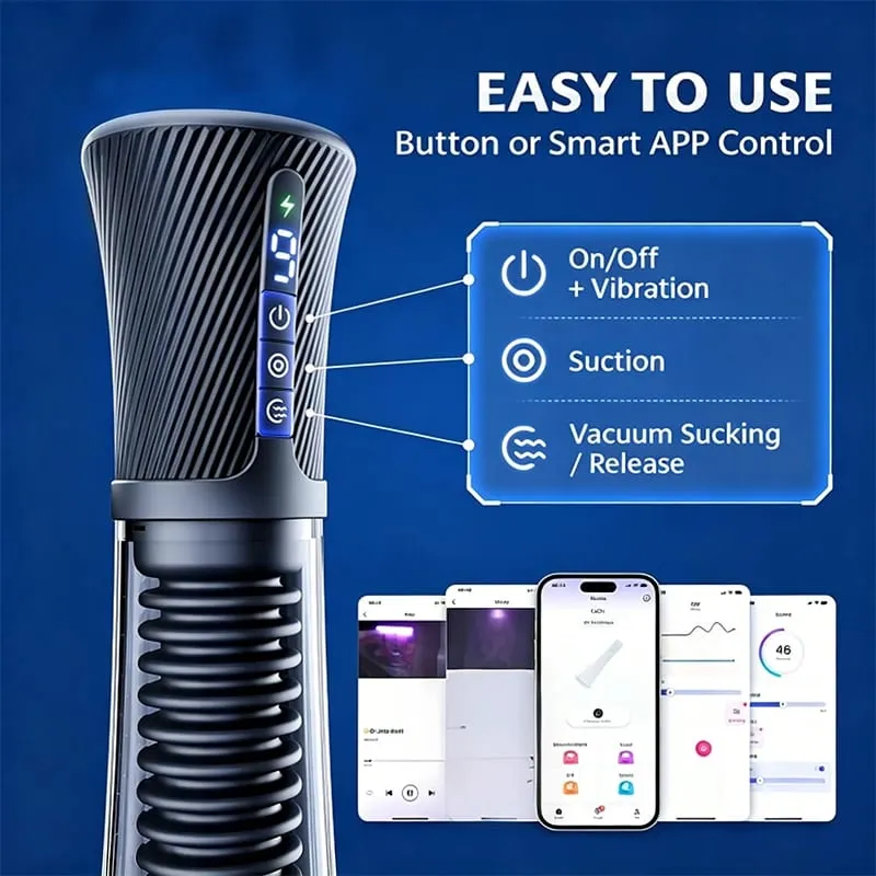 Automatické mužské masturbátory Penis Pumpa Sex Machine Stroker Vakuová pumpa Sexuální hračky pro dospělé pro muže 5 úrovní sání 6 tréninkových režimů