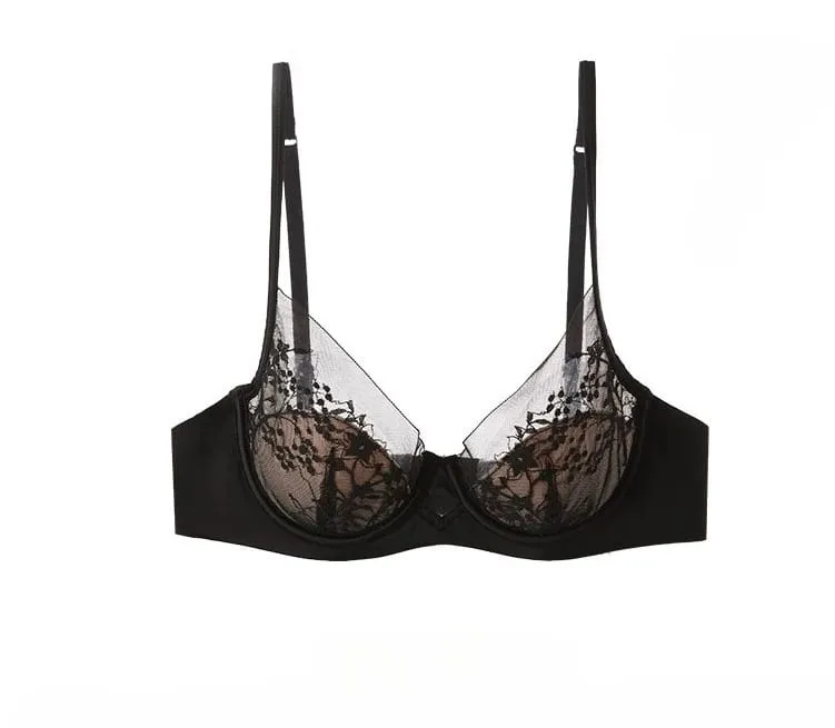 Set Lingerie Renda dan Satin Gaya Perancis, Bra Tali Dapat Disesuaikan & Bantalan Tipis Kawat Lembut Nyaman Pakaian Dalam Anak Perempuan Muslim