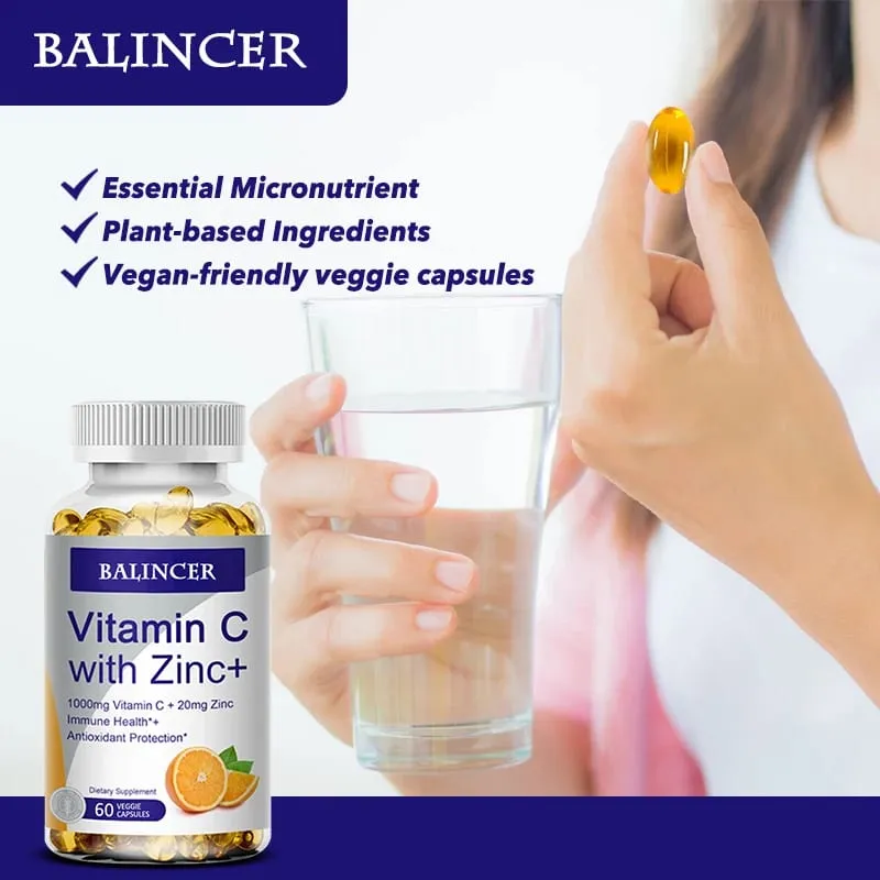 Vitamin C with Zinc Bioavailable Ascorbic Acid Zinc Oxide Non-GMO and Gluten-Free Supplement — image 2