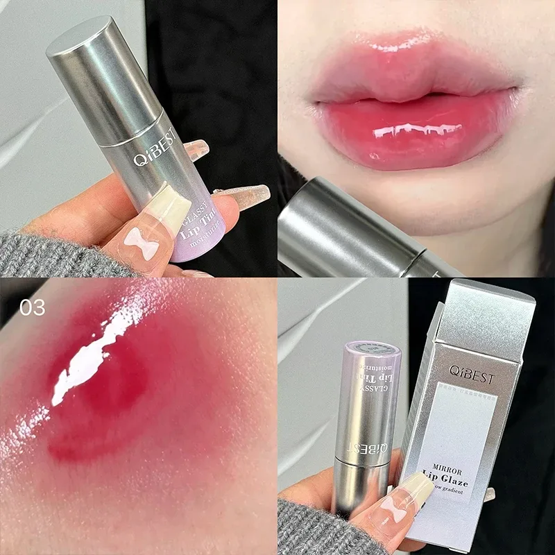 Brilho labial espelhado aquoso, hidratante de longa duração, fácil de usar, esmalte labial, hidratante, sexy, vermelho, maquiagem