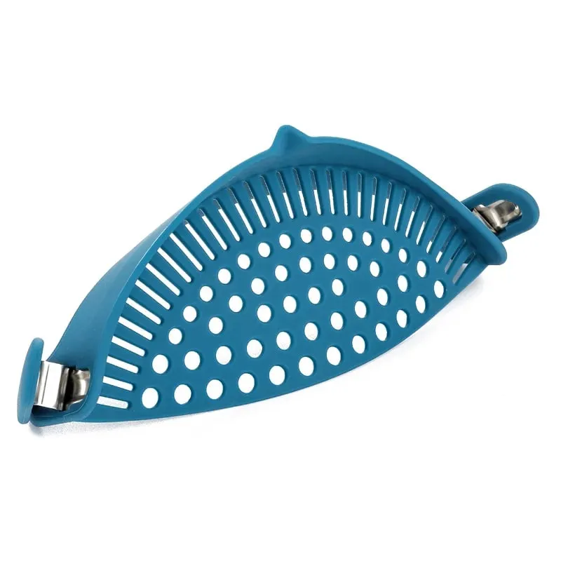 Silicone Pot Side Drainer Vegetable Noodle Drainage Filter Pour Baffle Kitchen Gadgets