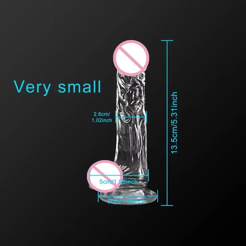 Jelly Dildo 4 Sizes Transparent Soft Realistic Penis Fake Dick Butt Plug for Woman Men Gay Sex Toys Female Vagina Anal Sex Toys