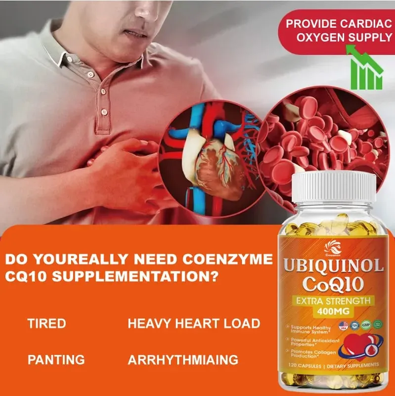 Greensure 400mg Absorbable Coenzyme Q10 Capsules 60/120 Vegetable Capsules - Protective Antioxidant — image 3