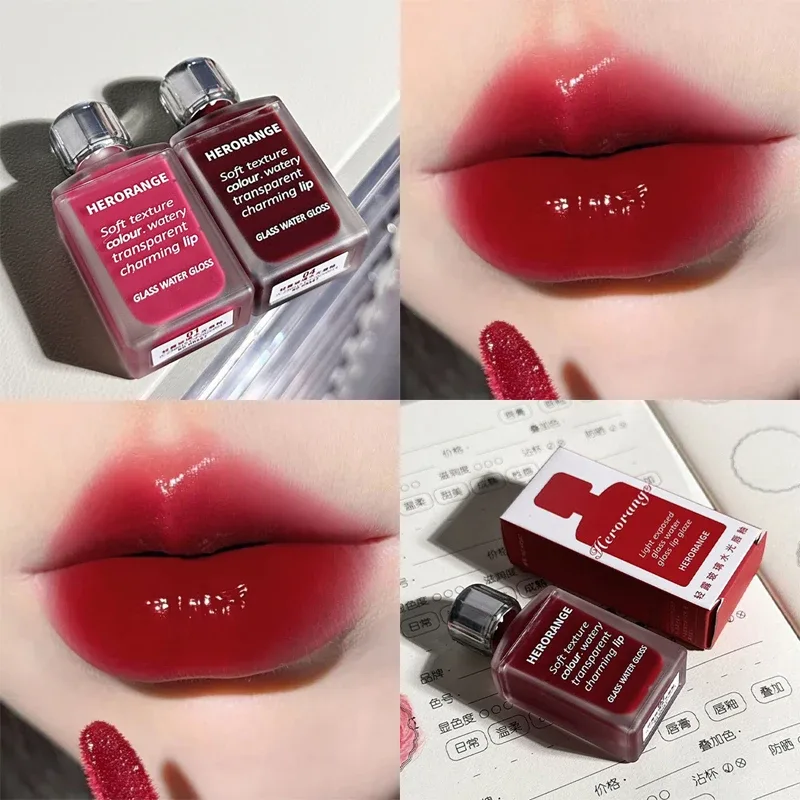 Water-Glow Mirror Lip Gloss Long Lasting Moisturizing Hydrating Lip Tint Makeup Skin-Brightening Lipstick Korean Women Cosmetic