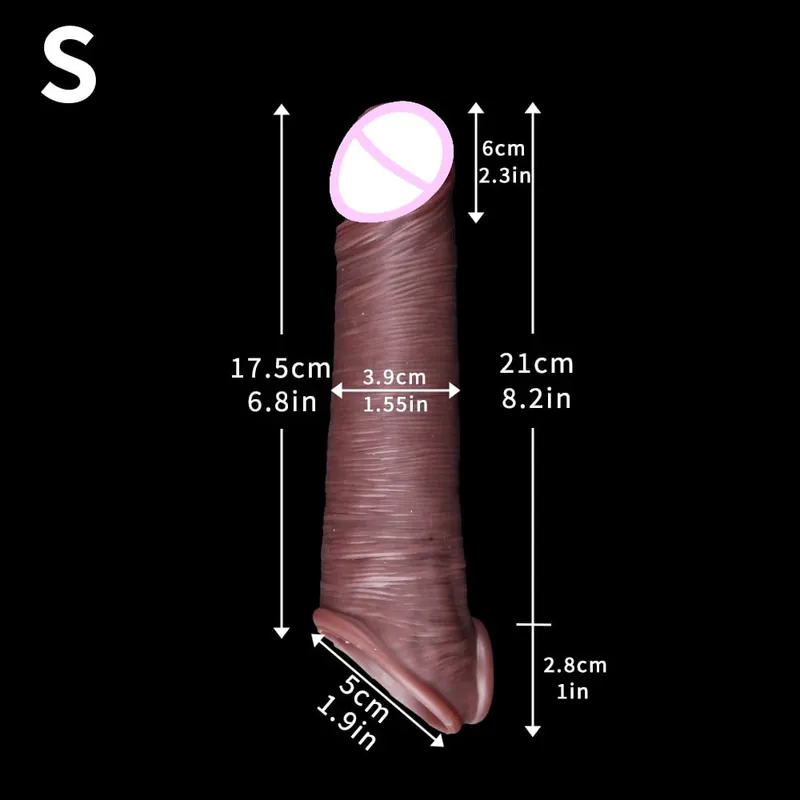 Sarung Silikon Tipis Lengan Penis Dapat Digunakan Kembali Realistis dengan Cincin Anti Jepret Pemanjang Pembesaran Ayam untuk Pria Menunda Ejakulasi