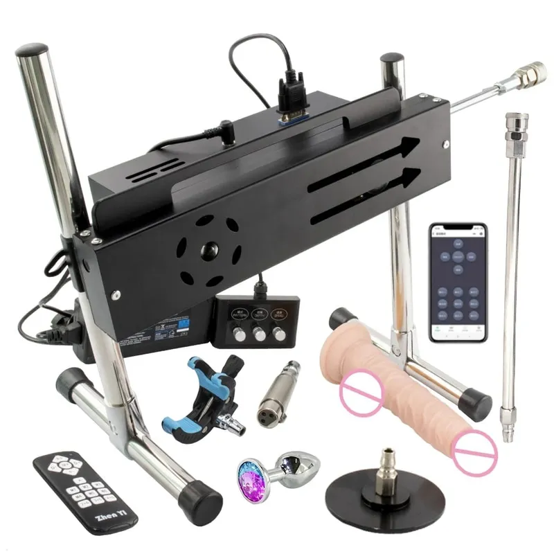 200W Super Powerful Stroke 1-15cm Automatic Masturbation Machine with Dildo Attachments Support Three Controllers Sex Machines
