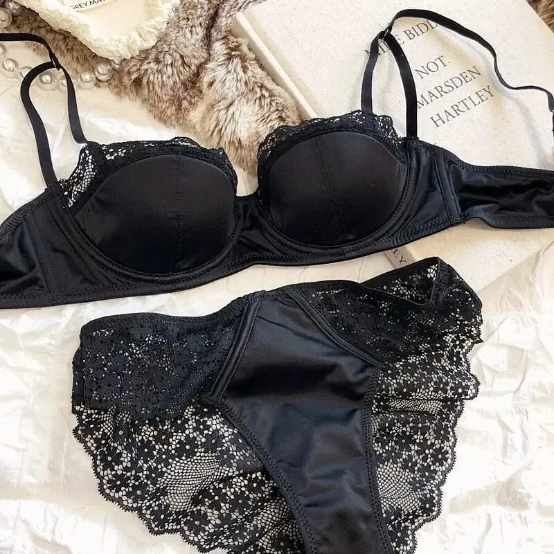 Ensemble de Lingerie française demi-tasse pour femmes, sous-vêtements doux, push-up, fines bretelles, sous-vêtements légers, soutien-gorge d'été, 32-38AB — image 8