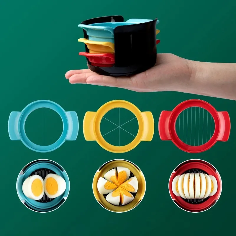 Kitchen Accessories Three In One All Egg Machine Preserved Eggs Cutter Multi-function Household Fancy Modeling Splitter — image 1