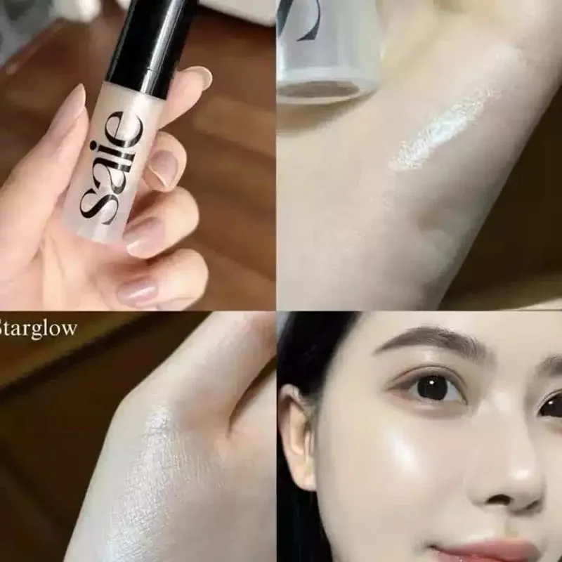 Saie 4-Colors Liquid Blush CHILLY SPICY Highlighter Sunglow Contouring Shimmer Powder Quick-drying Non-sticky Natural Texture