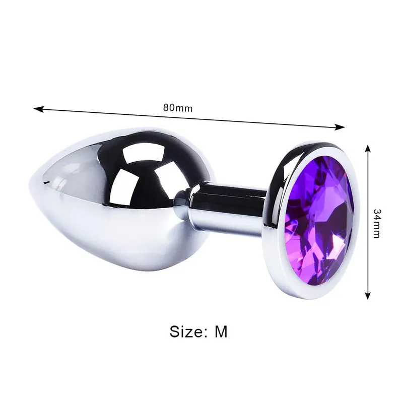 Stainless Steel Anal Plug Butt Plug With Jewelry Colorful Crystal Anus Plug Adults Sex Toys for Men Women Gay Adult Game Sex Toy