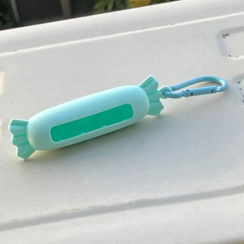 New Bow Candy Peanut Shape Silicone Lipstick Cover Keychains Solid Color Lipstick Storage Bag Light Weight Lip Balm Holder