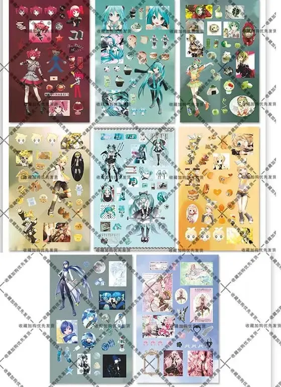하츠네 미쿠 -Project DIVA- 스티커 하츠네 미쿠 카가미네 린/렌 애니메이션 주변 저널 소재 스티커 8 매 새 선물