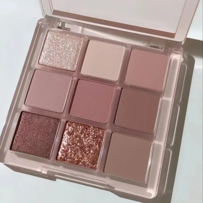Full Pearlescent Eyeshadow Palette Sparkling Sequin Butter Rose Orange Nine-colors Eye Shadow Makeup Palette Glitter Eyeshadow