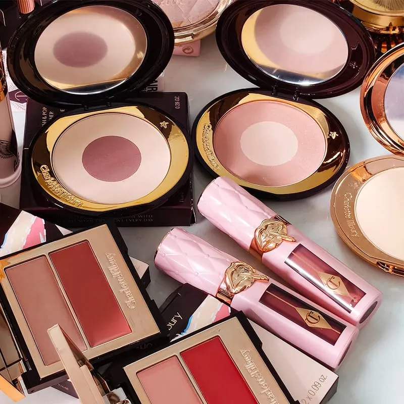 Charlotte Micro Light Powder Air Cushion Small Gold Plate Setting Powder 2 Color Powder Blusher Essence Oil Tilbury Cosmetics — image 6