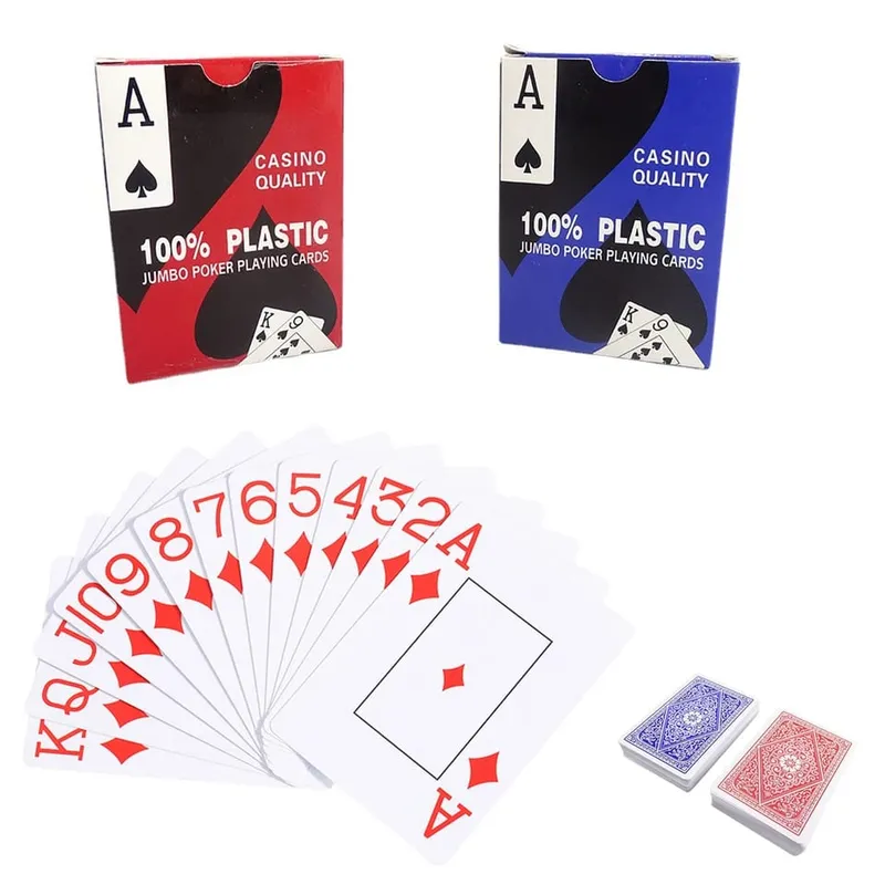 PVC Waterproof Playing Cards Big Character Plastic Poker Card Games Washable Flexible Play Card for Family Party Entertainment