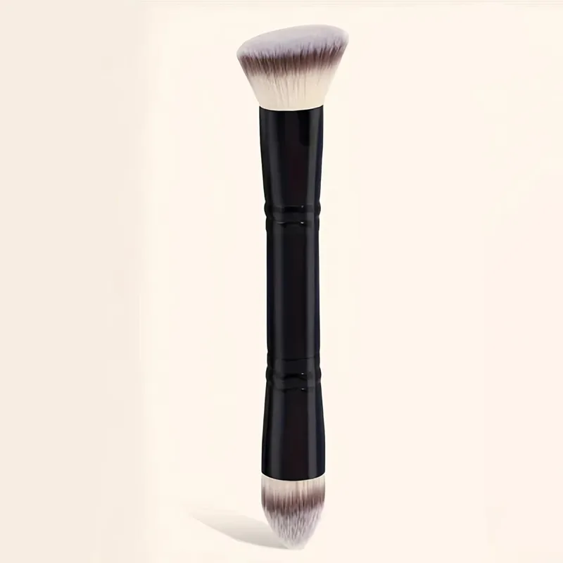 Single Double-Ended Multi-Functional Makeup Brush Professional Foundation + Blush Brush Soft & Dense Bristles