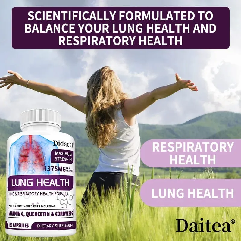 Lung Detox & Cleanse - Supports Bronchial and Respiratory Health Relieves Breathlessness Boosts Immunity - 120 Capsules