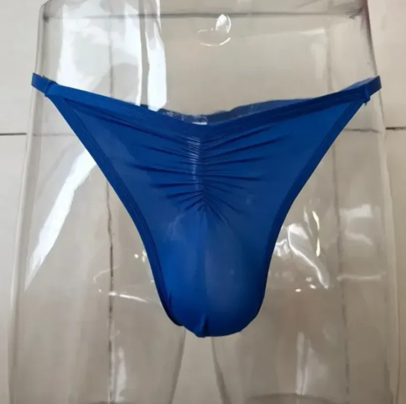 Slip perizoma in seta di ghiaccio da uomo taglia US Sexy perizoma a vita bassa traspirante senza cuciture T-Back intimo sportivo fitness taglie forti