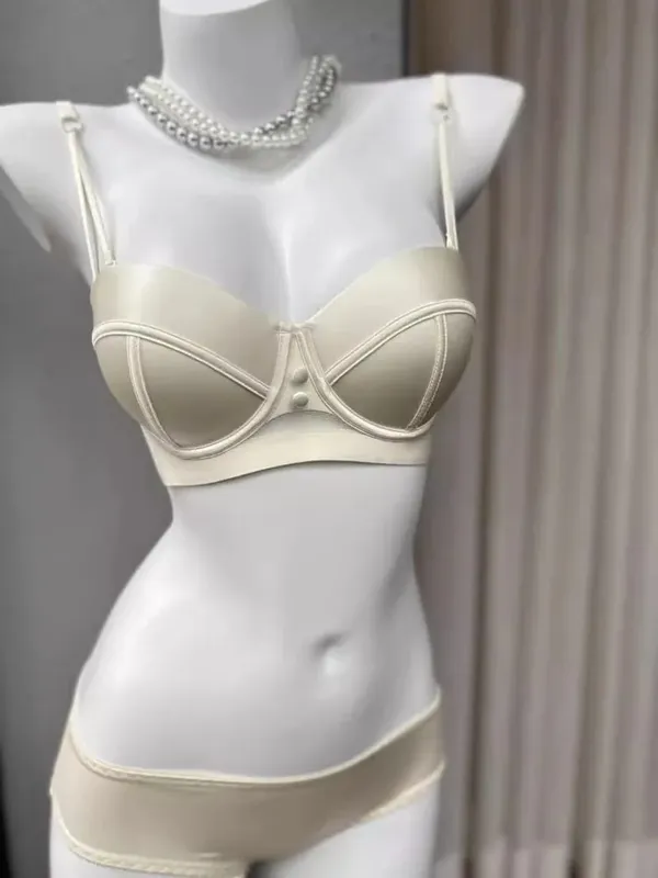 AA Cup Strapless Bra Set Fixed Half Cup Built-in Lift Lingerie Push Up Convertible Underwear Push Up Convertible Underwear