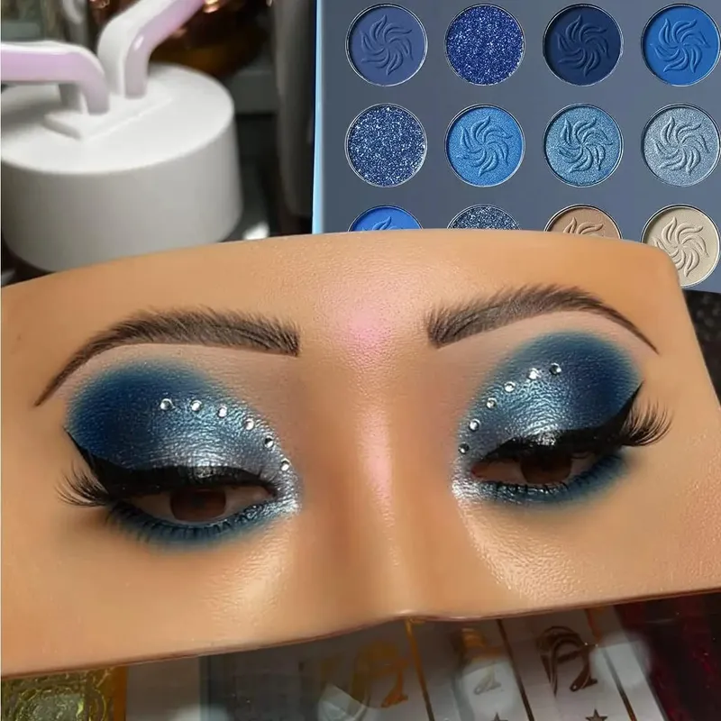 Wheat Silicone Makeup Practice Board with Pearl Stickers and Brushes - Suitable for Makeup Artists and Beginners — image 4