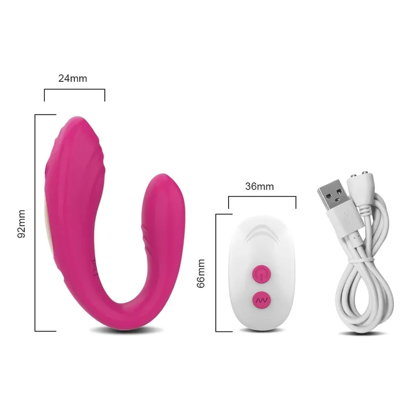 Erotic Wireless Remote Control Clitoris Vibrator U Shape Dildo G Spot Clitoris Stimulat Vibrator Sex Toy for Women Adult Couples
