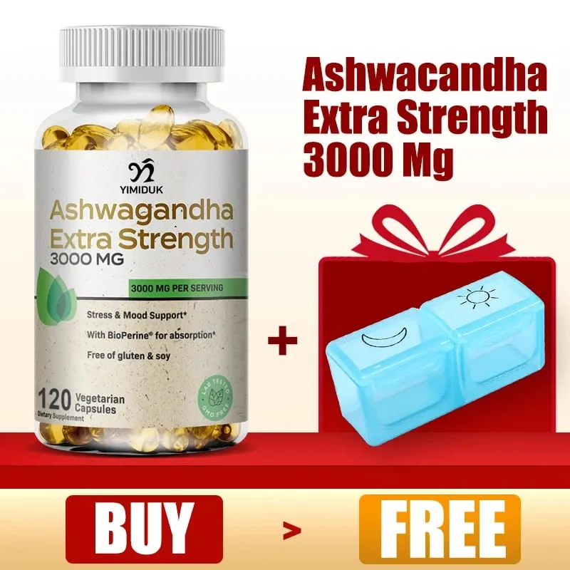 Organic Ashwagandha Root Extract Capsule Ashwagandha Supplement Help Stress Focus Brain Energy Support Sleep Health