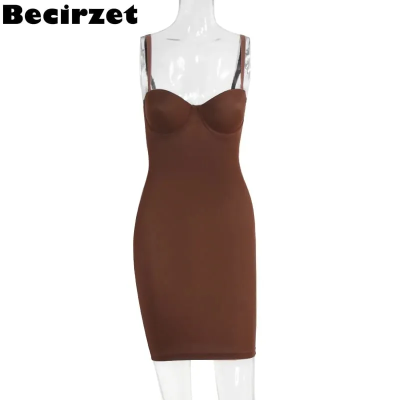 Becirzet vestidos para mulher emagrecimento desliza mini vestido de tubo reto corpo shaper roupa interior festa sexy roupas femininas