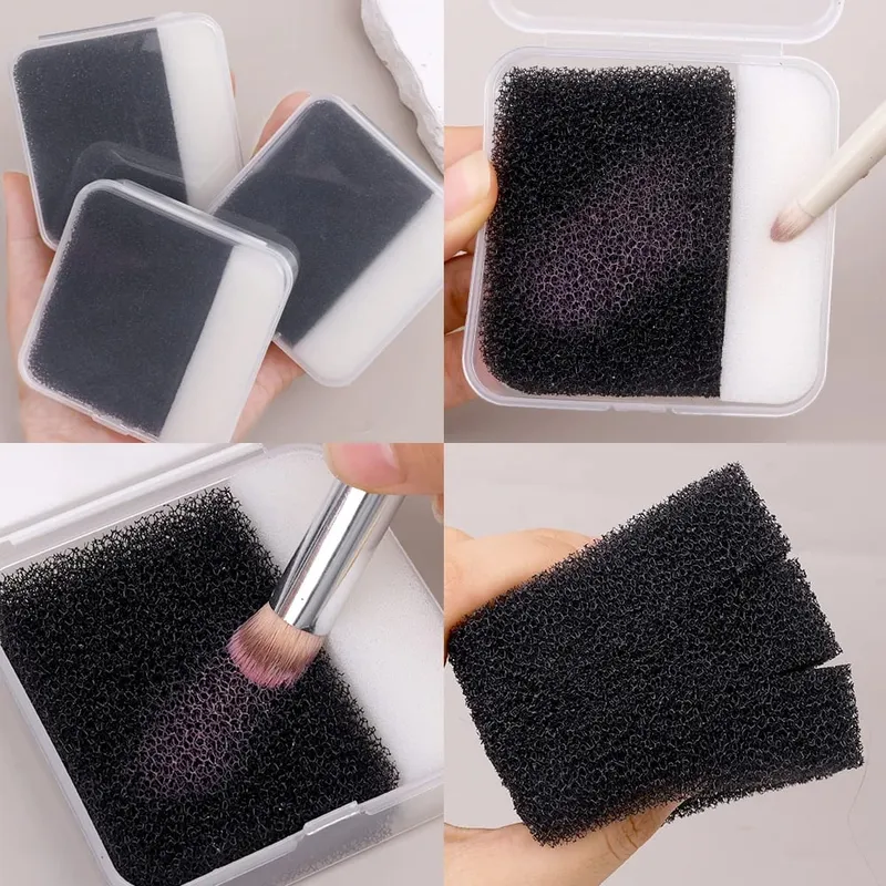 User-Friendly Makeup Brush Cleaner Sponge Fast Cleaning No Damage To Bristles Powder Brushes Washing Box Portable Cleaning Case