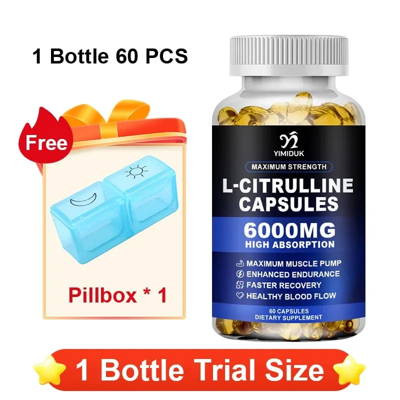 Premium L-Citrulline Capsules with High-potency Citrulline Gelatin Support Vessel Health Boost Workout Hasten Muscle Repair