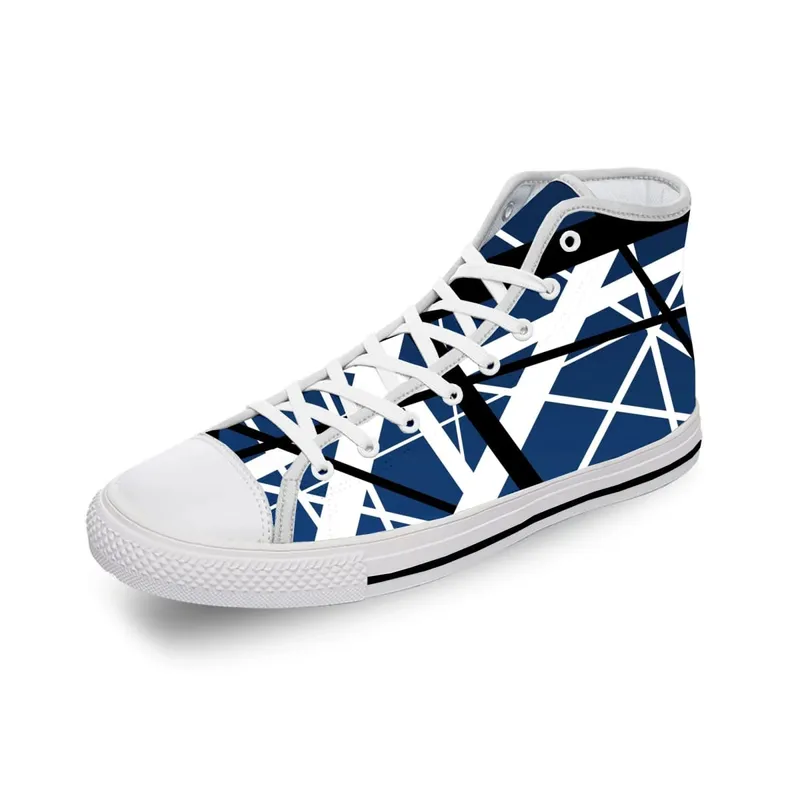 Hot Van EVH 5150 STRIPES Halen Harajuku Lightweight Cloth 3D Print High Top Canvas Shoes Mens Womens Casual Breathable Sneakers