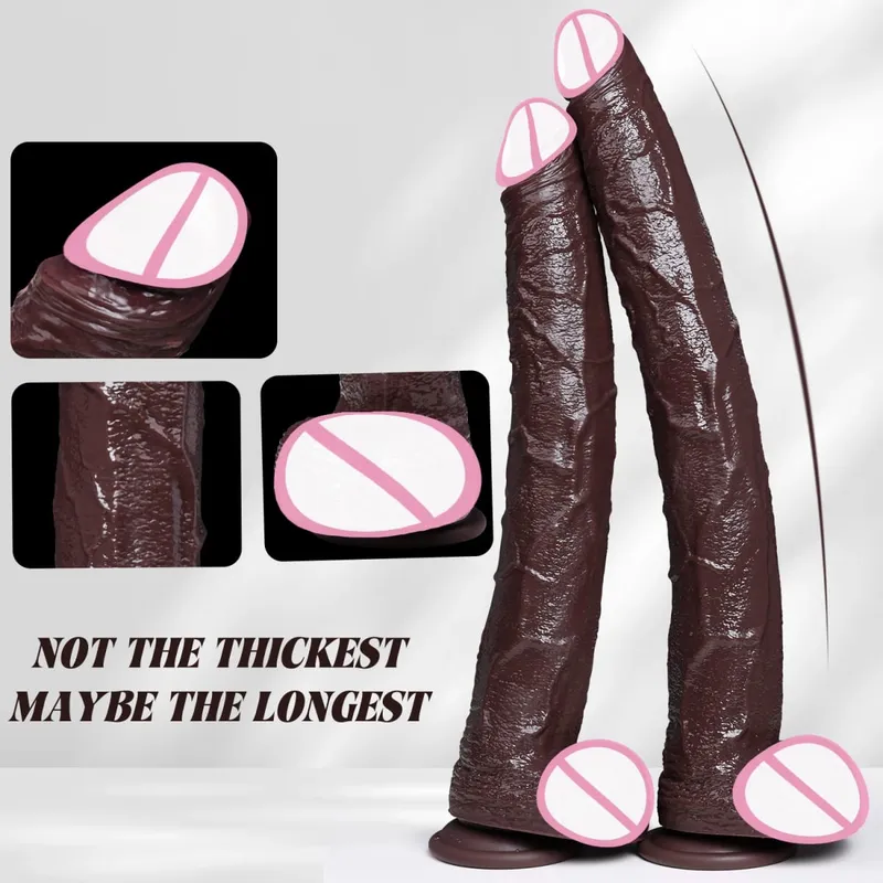 ealistic Long dildo Black Anal Plug with Suction Cup Long Penis Butt Plug Sex Toy for men Women Phallus Anal Dilator Stimulatio