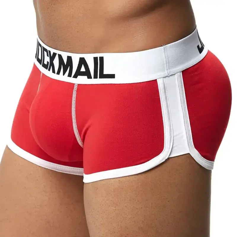 Men Trunks Built-in Fake Butt Hip Lifter Enhancer Shorts Boxer Padded Underwear Underpants Breathable with Removable Pads