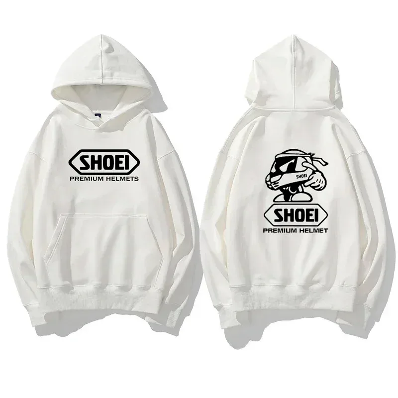 Sweat à capuche graphique sur le thème du casque de moto, unisexe, devant et arrière, Double impression de motard, cordon de serrage, sweat-shirt décontracté