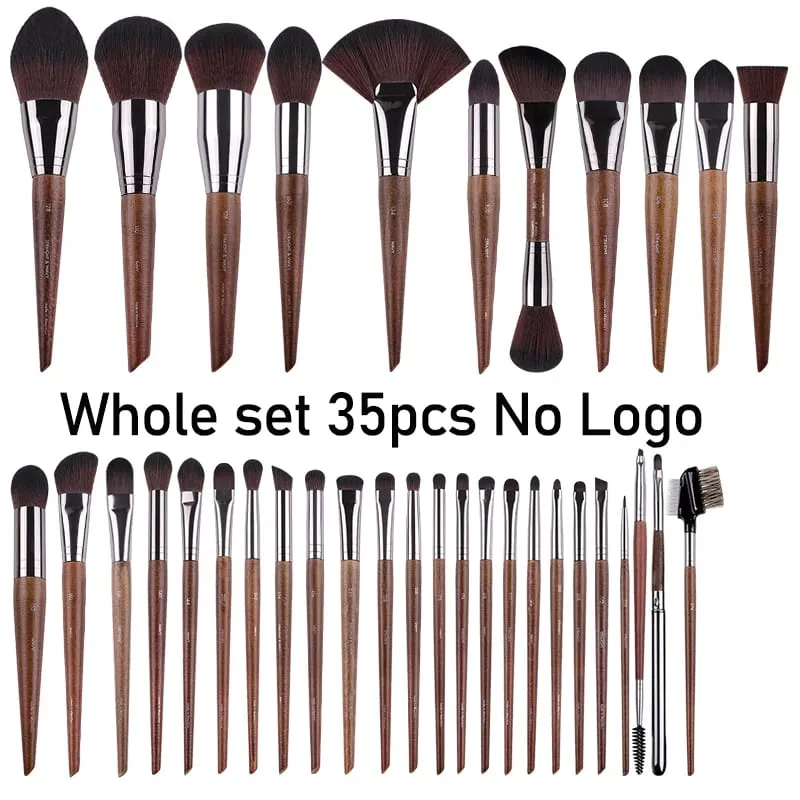 Augen-Make-up-Pinsel aus Naturholz, komplettes Set, Pro Crease Lidschatten-Make-up-Set, zum Verwischen von Textmarkern, Augenbrauen, Lippen- und Wimpernpinsel, praktisch