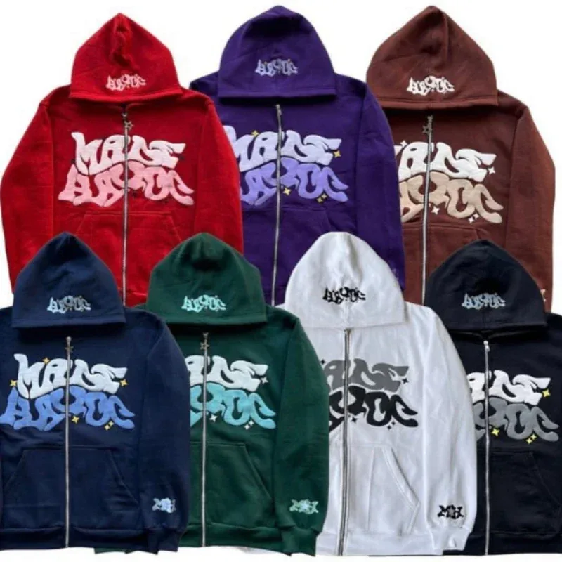 American Retro Star and Letter Printed Zipper Hoodies Women and Men Y2K Spring Autumn Section Lazy Fashion Brand Cardigan Jacket — image 7