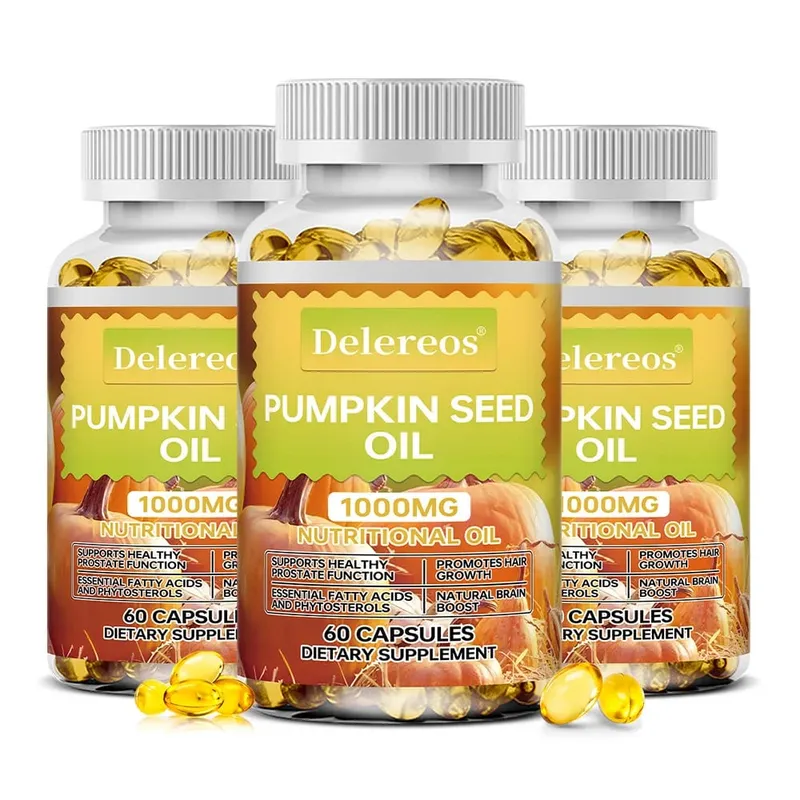 Pumpkin Seed Oil Capsules 1000mg Sinusuportahan ang Prostate Urinary Bladder at Kalusugan ng Buhok para sa Mga Lalaki Cardiovascular Health Non-GMO — image 11
