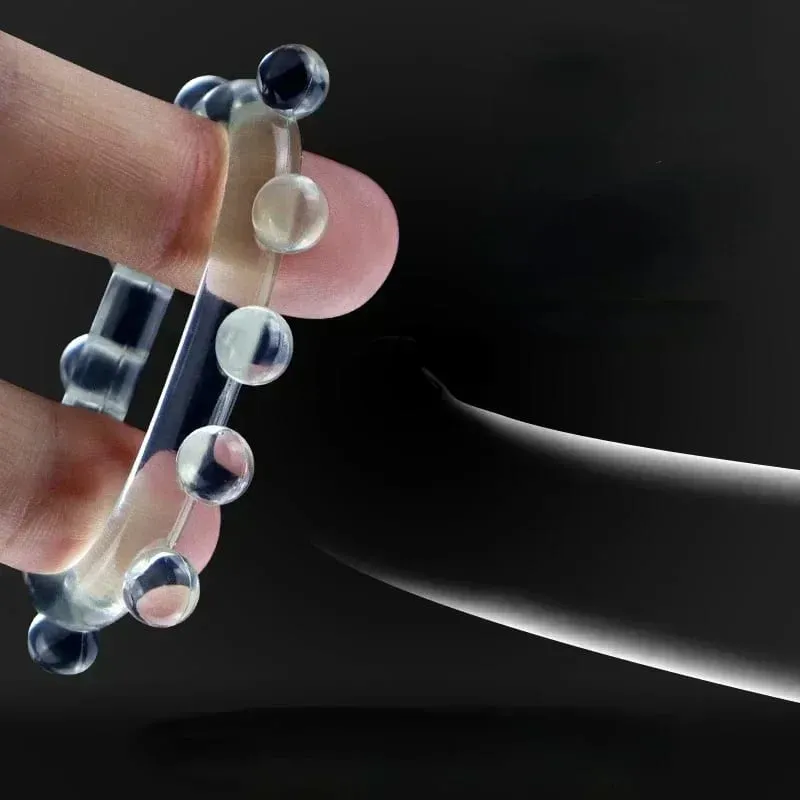 3 stücke Stretchy Bleiben Hart Perlen Cock Ring Verzögerung Ejakulation Trainer Hodensack Bindung Ball Stretcher Silikon Cockring Männer Sex Spielzeug
