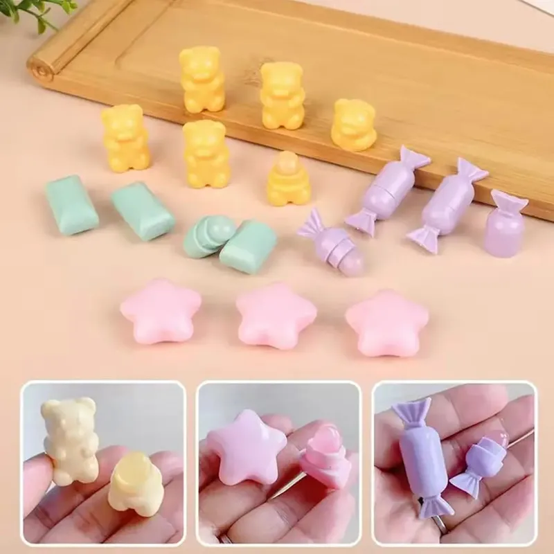 1/4PCS แบบพกพาการ์ตูนมินิซิลิโคนแปรงลิปสติกหมีน่ารักมุมคอนซีลเลอร์แปรง Lip Balm Lip GLOSS คอนซีลเลอร์ Make Up แปรง