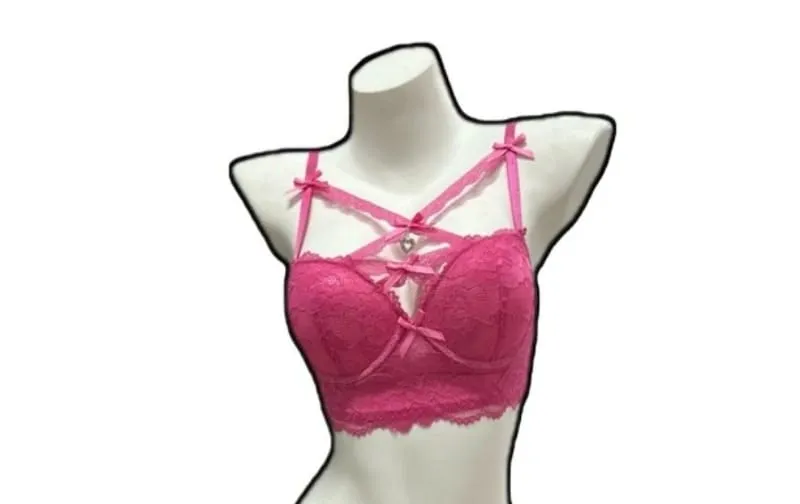Magic Bust Boost Reggiseno in pizzo Decorazione con pendente a cuore Allure sexy Intimo donna Push‑Up Lingerie S‑XL Taglia 32‑38AB Coppe