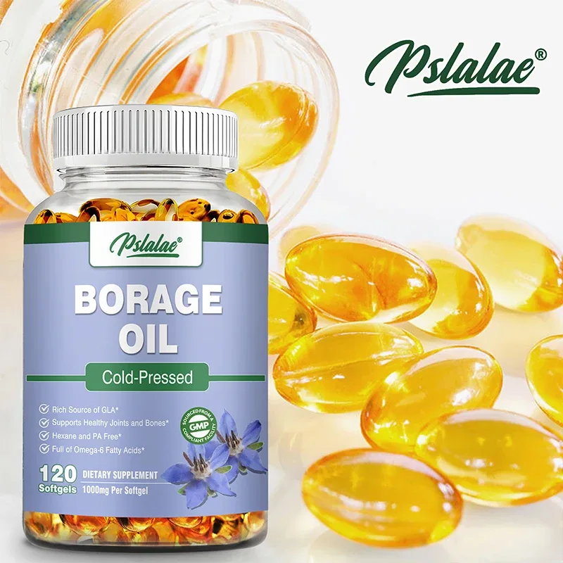 Borage Oil Capsules - Helps Maintain Skin Joint and Bone Health Relieves Cellular Stress and Provides Antioxidant Support