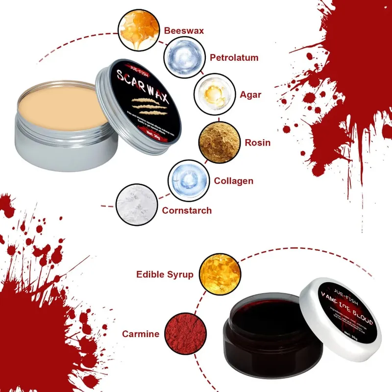 Halloween Face Painting Set Makeup Bag Special Effects Halloween Horror Cosplay Skin Wax Plasma Scar Painting Makeup Tools