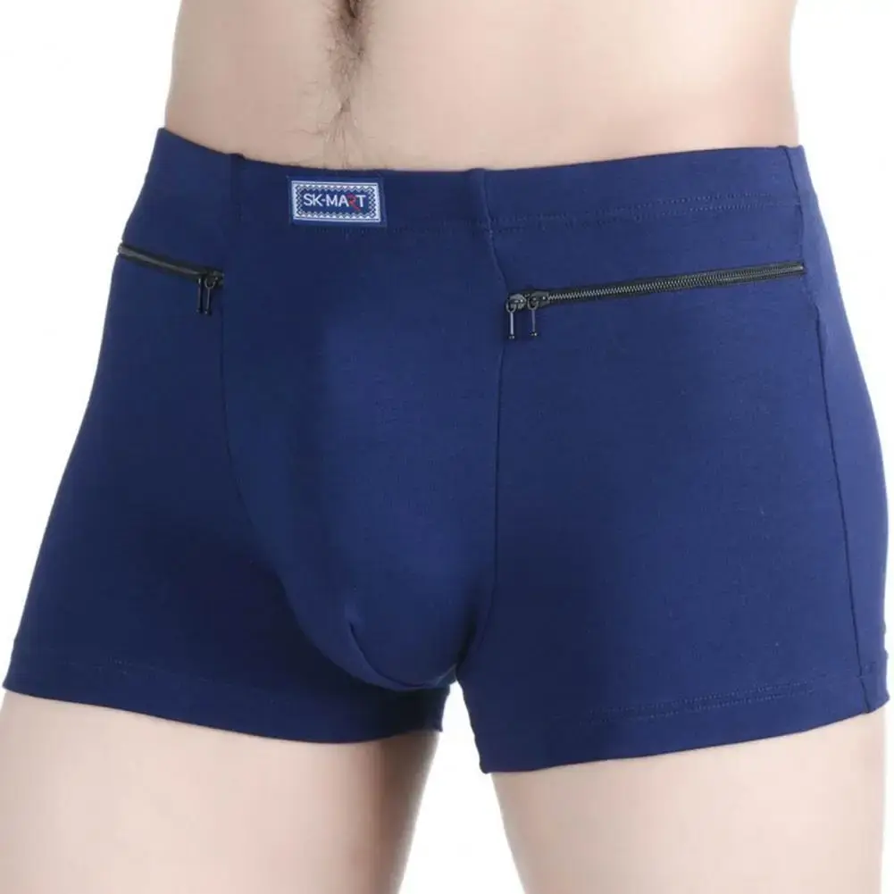 Bolsos masculinos roupa interior anti-roubo cuecas boxer sem costura elástica calcinha masculina de algodão u-bump shorts masculinos roupa diária