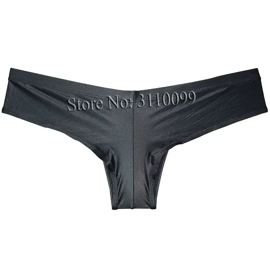 Men's Shiny Silk Mini Bikini Boxer Briefs Underwear Enhance Pouch Bikini Boxers