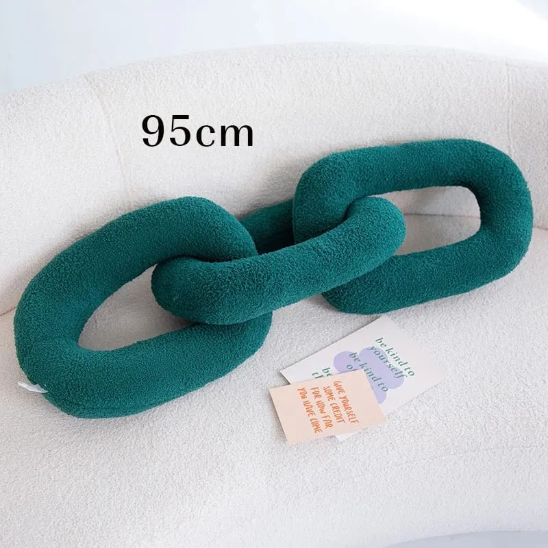 60-95CM Creative Iron Chain & Knot Pillow Stuffed Soft Sofa Cushion Nordic Style Home Plush Decoration Irregular Shaped Plush
