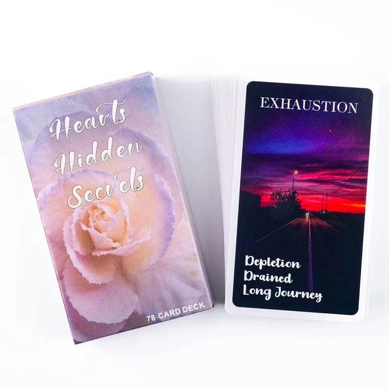 Herzen, verborgene Geheimnisse, Oracle-Deck, 10,3 x 6 cm, Situationskarten, glänzend, Twin Flame-Deck, Gefühle, Botschaften, Deck, 78 Karten