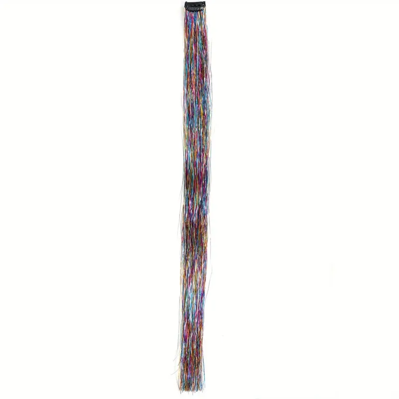 Hair Tinsel Clip in 22Inch Glitter Tinsel Hair Extensions Heat Resistant Clip in Hair Tinsel Sparkle Fairy Hair Accessories