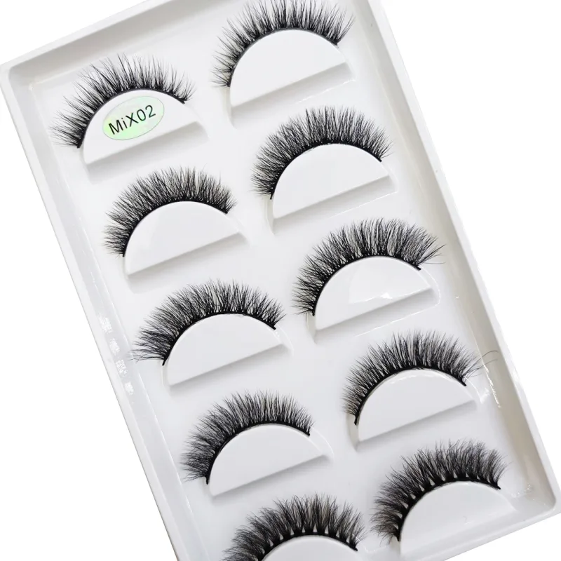 New 5 Pairs Natural 3D False Eyelashes Makeup Mink Eyelash Fake Eye Lashes Faux Cils Make Up Beauty Maquillaje Tools H13 Cat — image 4