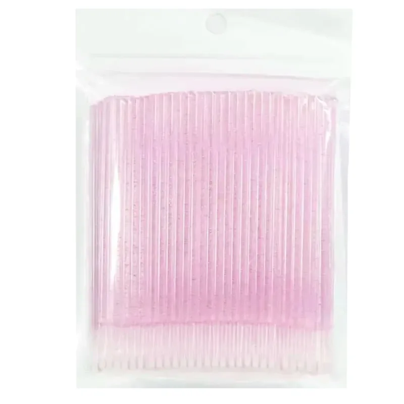 100PCS Micro Swab Applicator Eyelash Cleaning Brush Lash Extension Micro Brushes Cotton Swab Individual Eyelashes Removing Tool