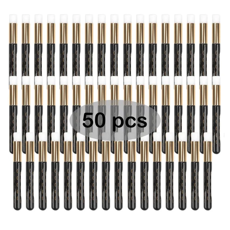 50Pcs Soft Eyelash Extension Cleaning Brush Lash Shampoo Eyebrow Nose Exfoliating Cleansing Makeup Remover Beauty Care Supplies